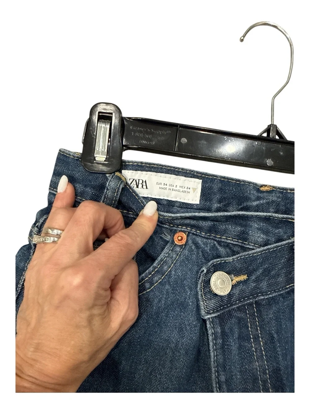 Zara TRF HIGH-WAIST CROSSOVER WAIST WIDE LEG JEANS size US 2